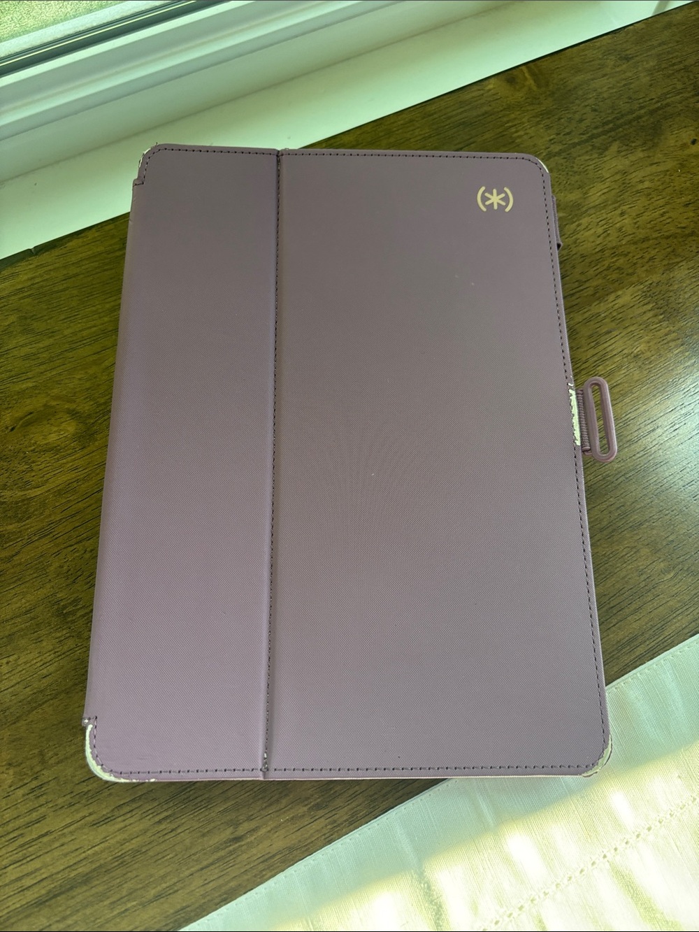 speck Purple Folio Tablet Case with Pen Loop not sure of iPad size
